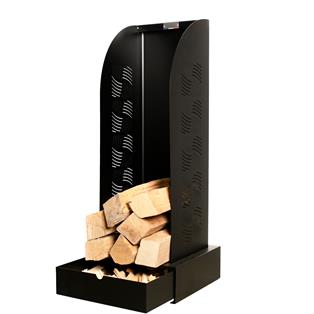 Essentiel Log Rack with Drawer, Black