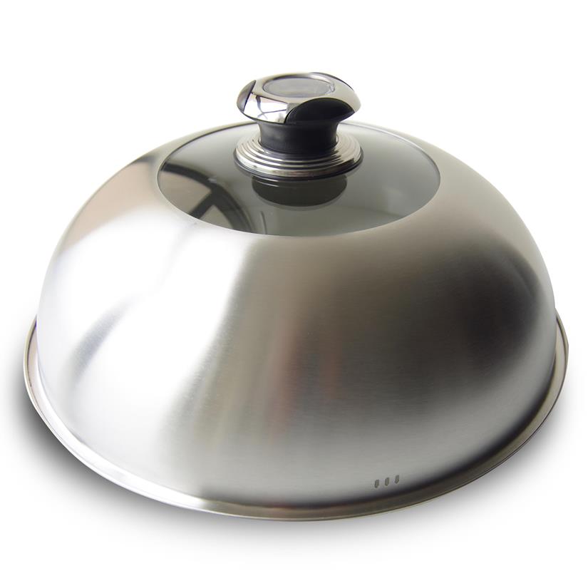 Rvs barbecue cloche met thermometer