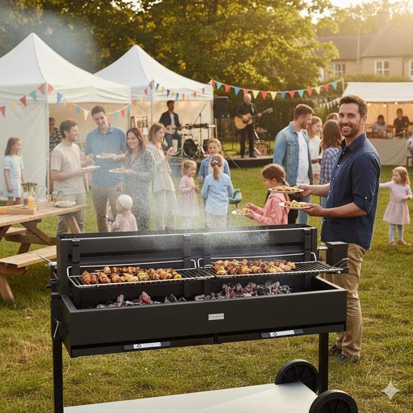 Barbecue Méchoui Sur Chariot