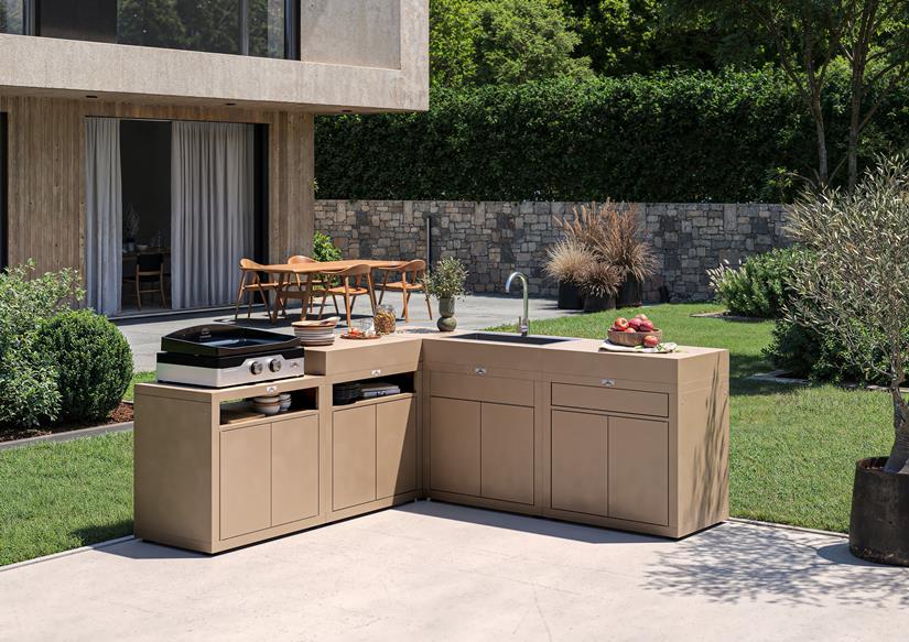 Keuken hoek taupe kleur