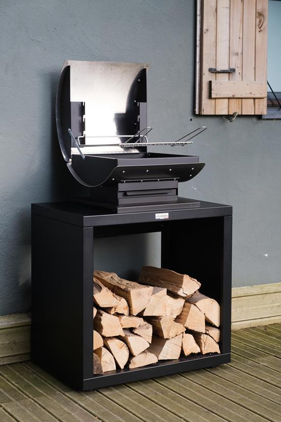 Open barbecue kast, 80 X 55 cm zwart