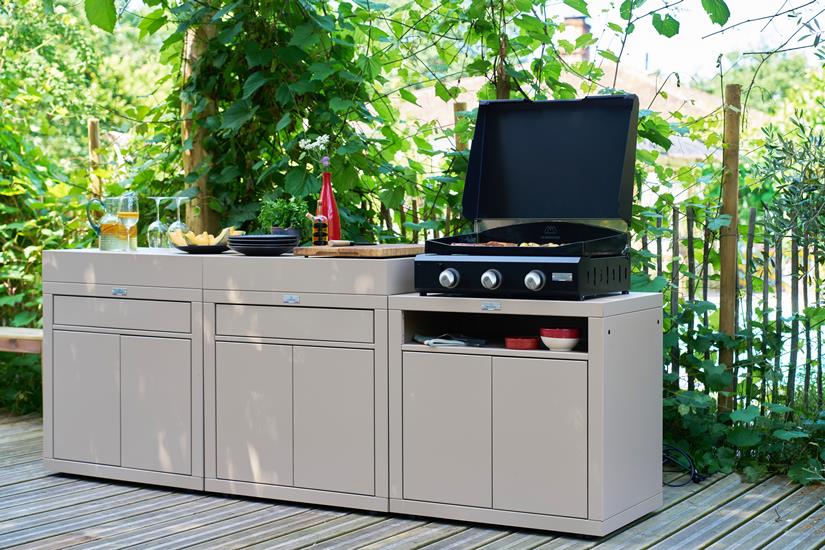 Meuble avec tiroir, 80 x 55 cm Taupe