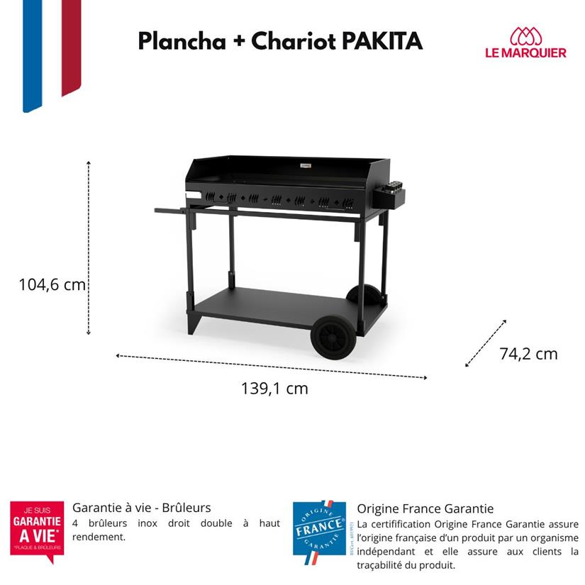 Plancha Exception Pakita 4105 + Trolley zwart