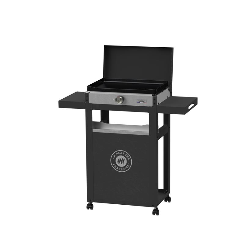 PLANCHA FRANCAISE Elektrisch 150 Duo Edition (Deksel, Trolley,Roestvrij stalen kruidenrek+gordijn)