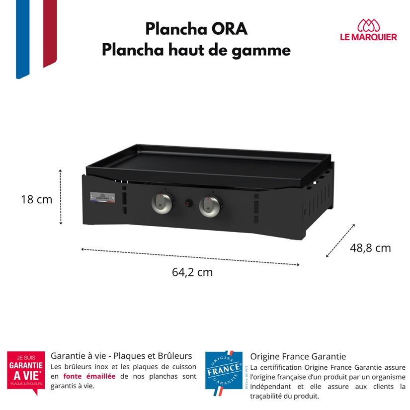 PLANCHA ORA GAZ 260 NOIRE