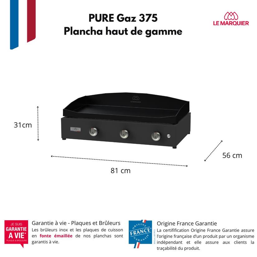 Plancha Pure 375 Noir
