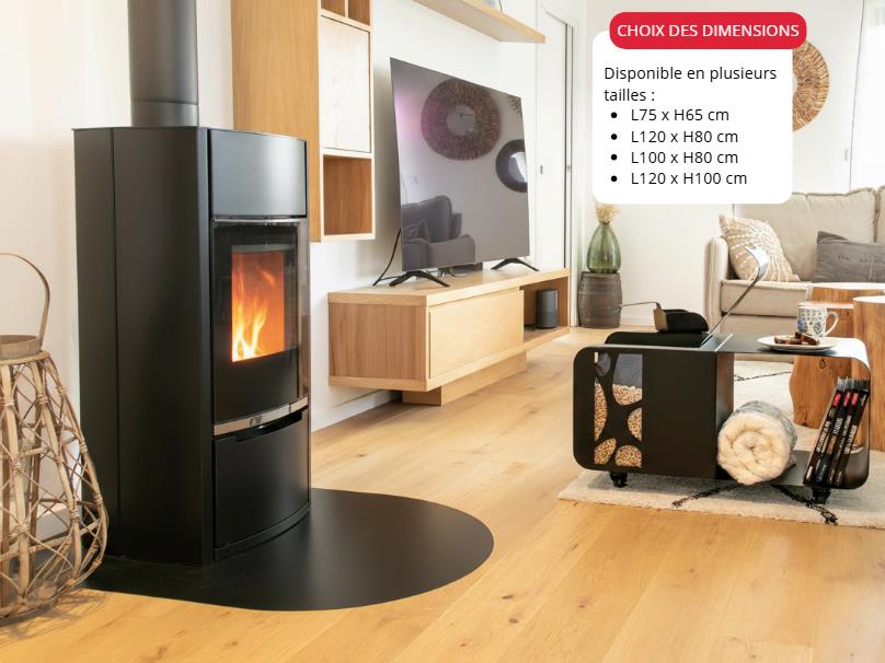 Vloerplaat Halfrond Zwart L75 H65