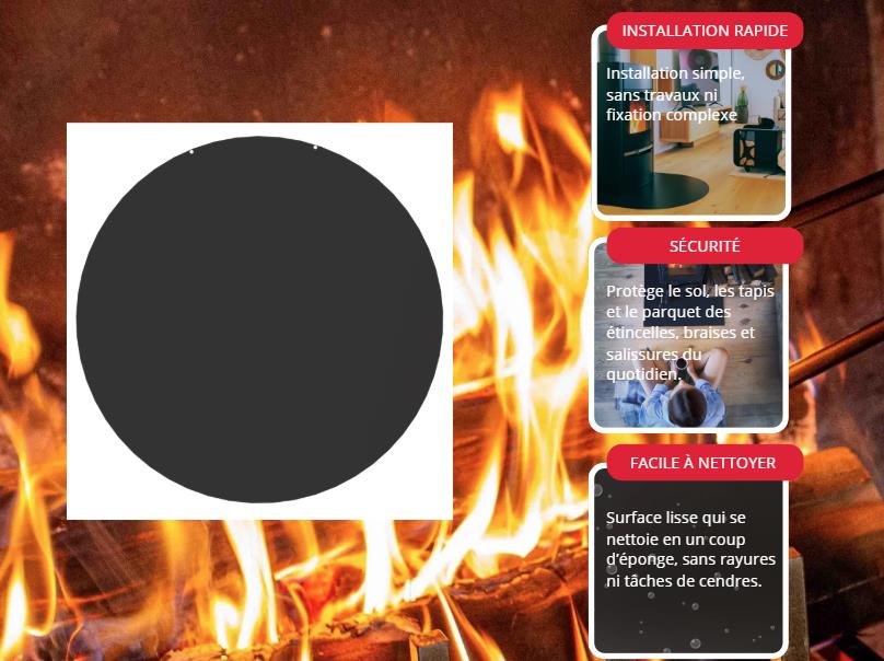 Vloerplaat Rond Zwart D74 cm