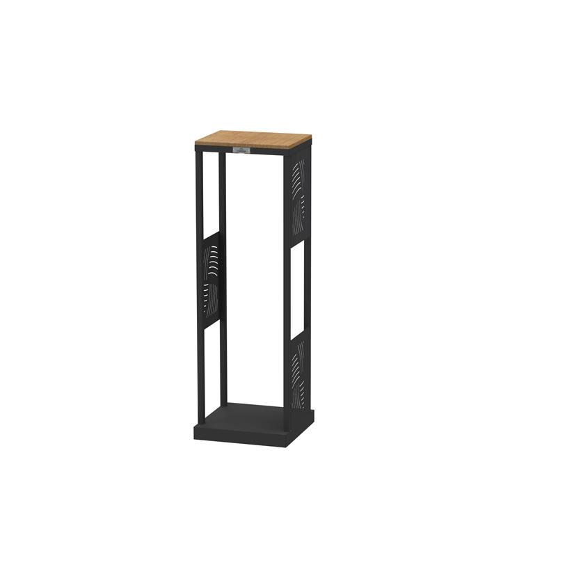 Essentiel recht zwart houtrek met bamboe plank