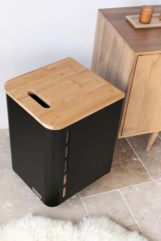 Fjord Enkele zwarte pelletbox met wieltjes