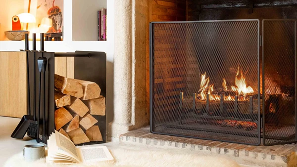 Pare-feu cheminée acier