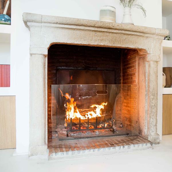 Pare-feu cheminée verre
